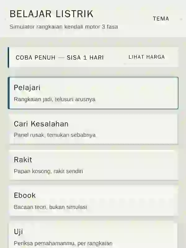 Tangkapan layar Belajar Listrik