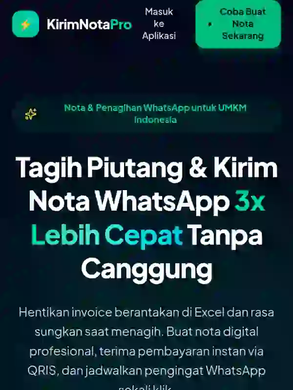 Tangkapan layar KirimNota Pro