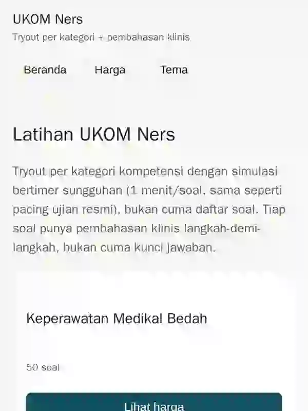 Tangkapan layar UKOM Ners